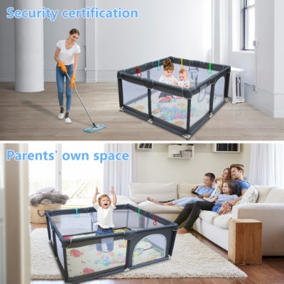 Extra Large Baby Playard (71x59) | Portable, Removable Fabric Playpen for Home & Backyard | Easy-Setup Safety Enclosure