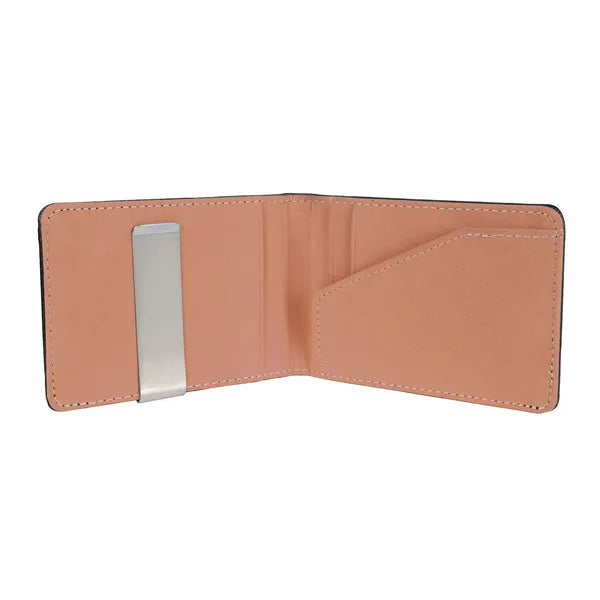 Unisex Leather Wallet, Bifold Credit Card Holder With Money Clip