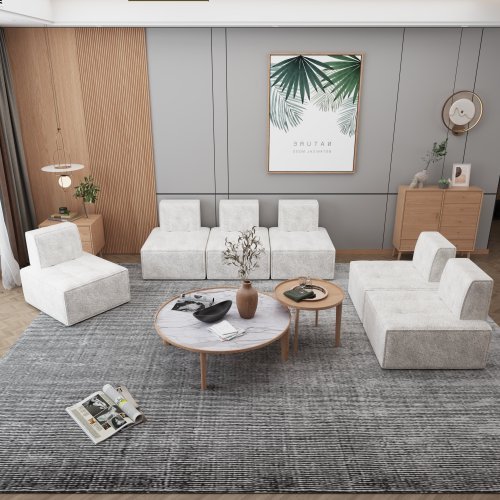 Modular Sherpa Bean Bag Chair – Accent Floor Sofa for Adults, Reading Chair, Fireside Lounge Seat for Living Room, Bedroom, Office, Beige