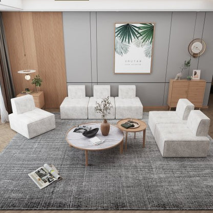 Modular Sherpa Bean Bag Chair – Accent Floor Sofa for Adults, Reading Chair, Fireside Lounge Seat for Living Room, Bedroom, Office, Beige