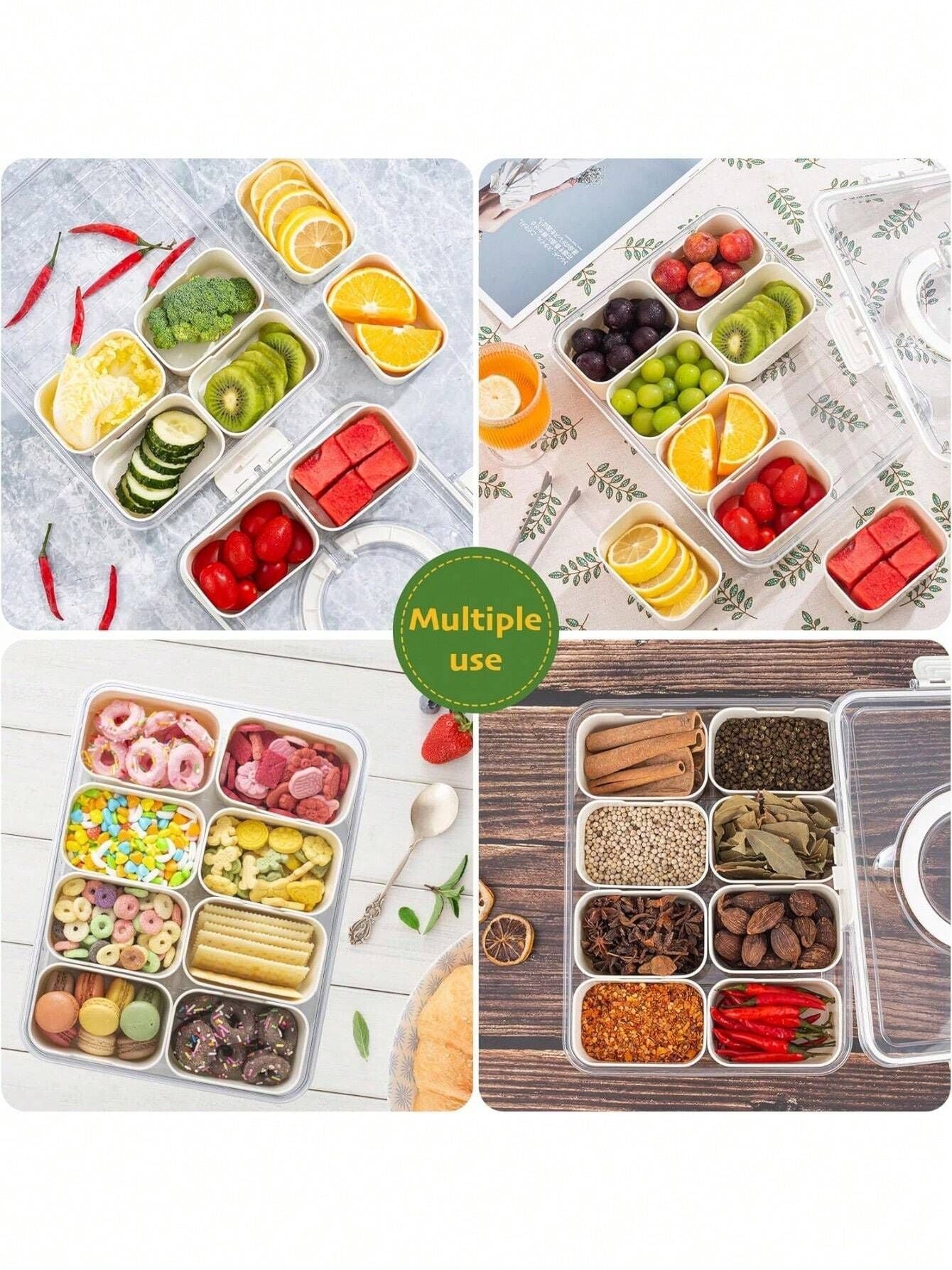 Divided Snack Box with Lid – Reusable Food Storage Bento Organizer