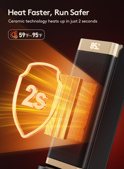 Space Heaters for Indoor Use, Staholz 3 in 1 Portable Space Heater with Humidifier/Ambient Light, Electric Heaters with Thermostat,70° Oscillation,12H Timer,Ultra-Quiet for Bedroom,Office(GD)