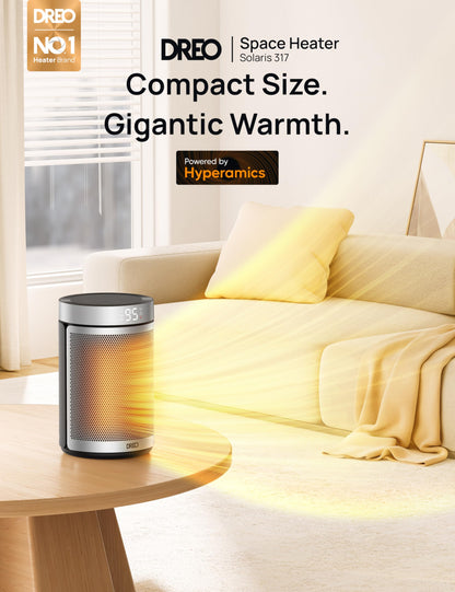 Dreo Space Heater, Portable Electric Heaters for Indoor Use with Thermostat and Remote, 2024 Upgraded, Digital Display, 12H Timer, 5 Mode, 1500W PTC Ceramic Fast Safety Heat for Office Bedroom Home