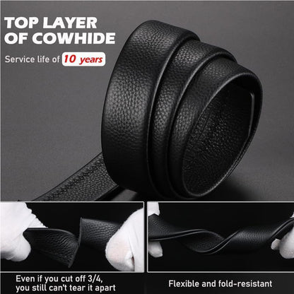 Men Belt Leather Belt For Men With Anti-Scratch Buckle Control Design For Formal Work Or Casual