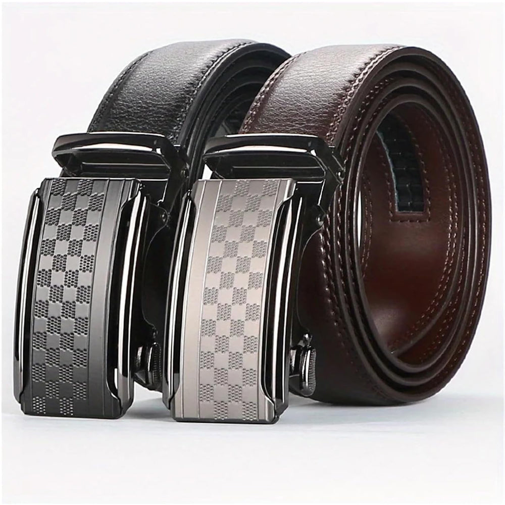 Men Belt Leather Belt For Men With Anti-Scratch Buckle Control Design For Formal Work Or Casual