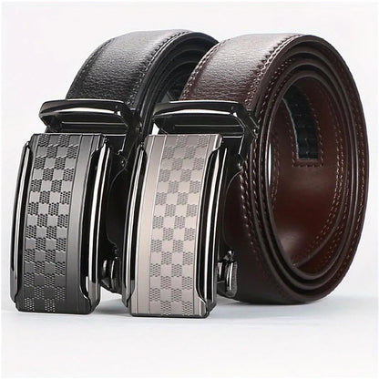 Men Belt Leather Belt For Men With Anti-Scratch Buckle Control Design For Formal Work Or Casual