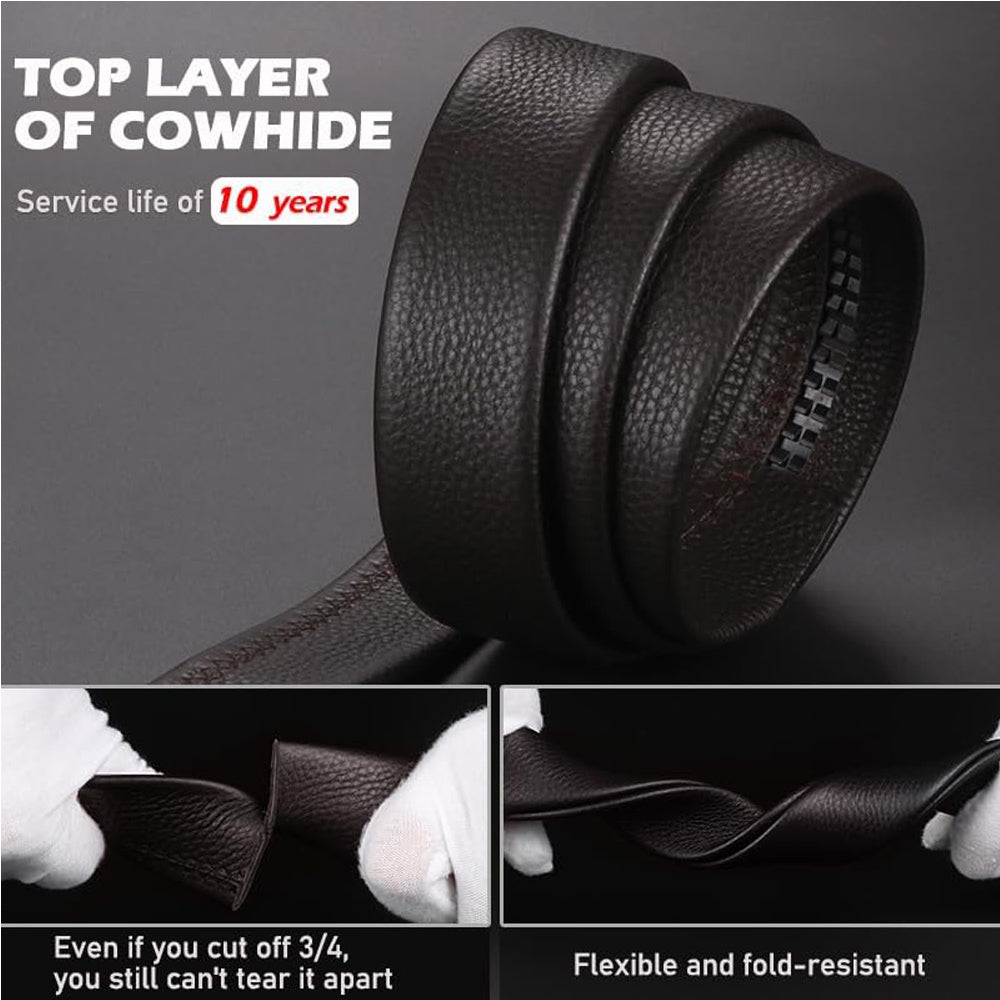 Men Belt Leather Belt For Men With Anti-Scratch Buckle Control Design For Formal Work Or Casual