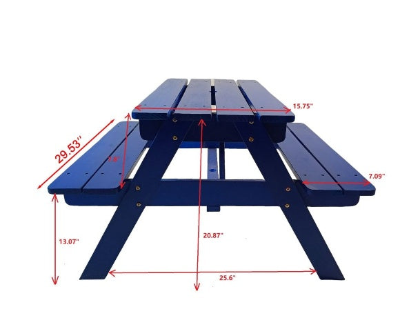 Blue Solid Wood Toddlers Table and Chair Set | Children's Dining & Activity Furniture