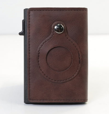 Leather AirTag Wallet with Aluminum Card Holder
