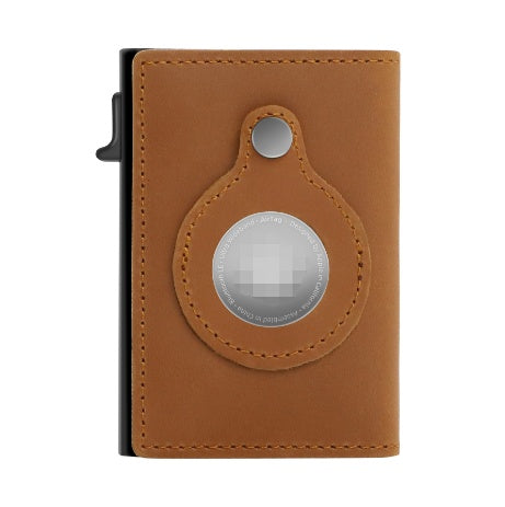 Slim Leather Wallet with AirTag Slot