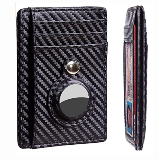 Leather AirTag Wallet with Aluminum Card Holder