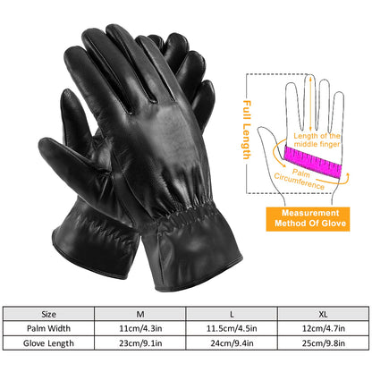 Unisex Black Leather Winter Gloves - Al-Noor Bazaar