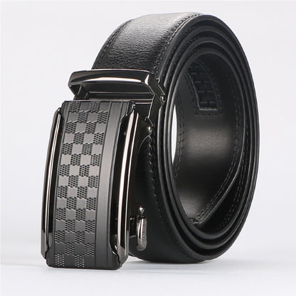 Men Belt Leather Belt For Men With Anti-Scratch Buckle Control Design For Formal Work Or Casual
