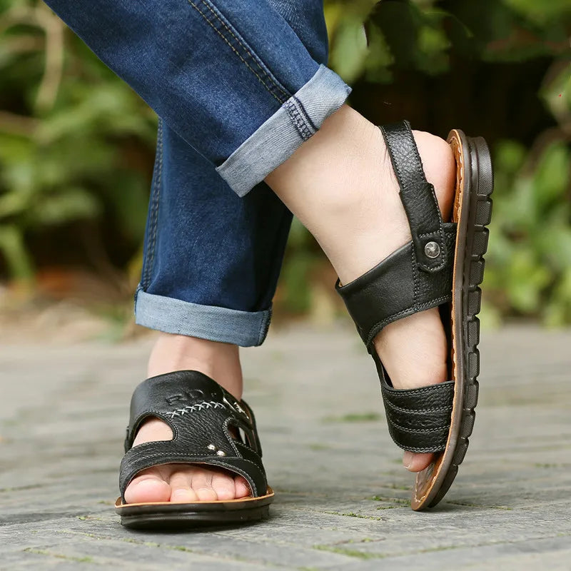 Genuine Leather Summer Sandals for Men - Al-Noor Bazaar