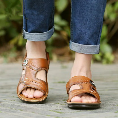 Genuine Leather Summer Sandals for Men - Al-Noor Bazaar