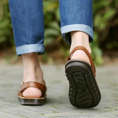 Genuine Leather Summer Sandals for Men - Al-Noor Bazaar