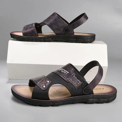 Leather Summer Fashion Beach Sandals for Men - Al-Noor Bazaar