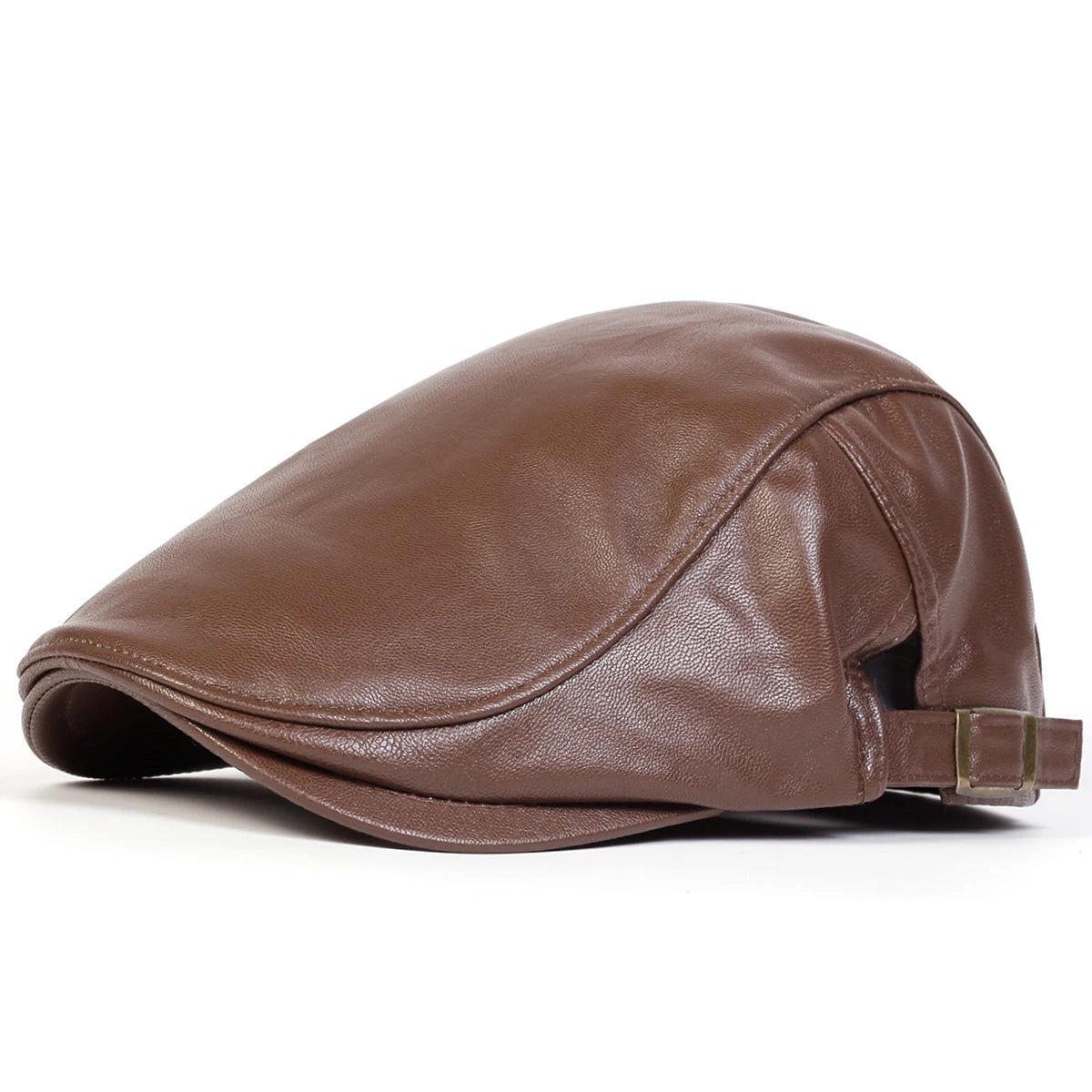Faux Leather Newsboy Cap for Men - Al-Noor Bazaar