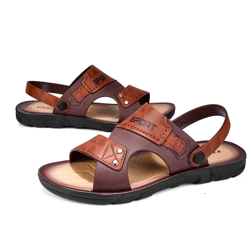 Leather Summer Fashion Beach Sandals for Men - Al-Noor Bazaar