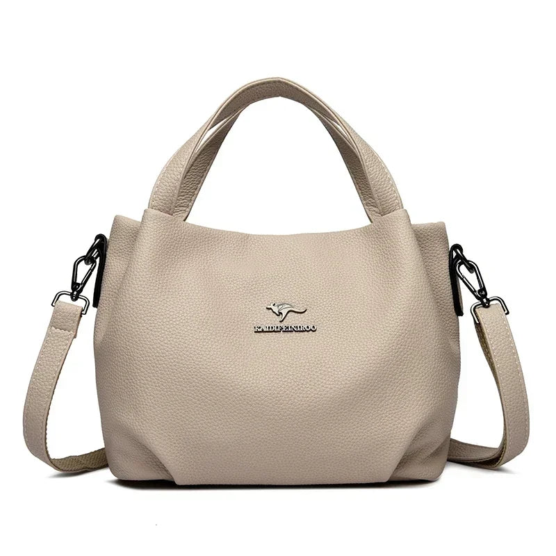Soft Leather Crossbody Tote Bag for Women - Al-Noor Bazaar
