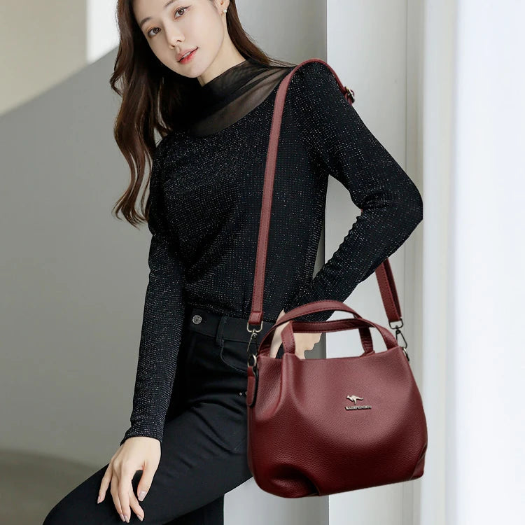Soft Leather Crossbody Tote Bag for Women - Al-Noor Bazaar