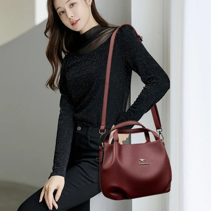 Soft Leather Crossbody Tote Bag for Women - Al-Noor Bazaar