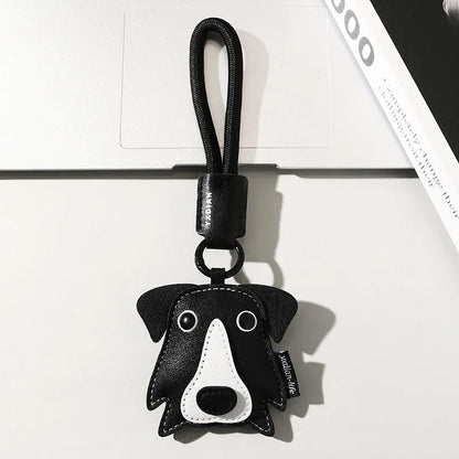 Leather Pet Keychain with Puppy Charm - Al-Noor Bazaar