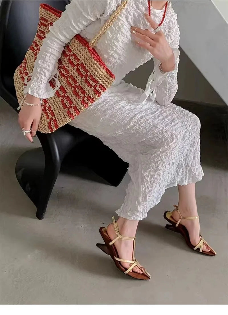 Patent Leather Heeled Sandals for Women - Al-Noor Bazaar