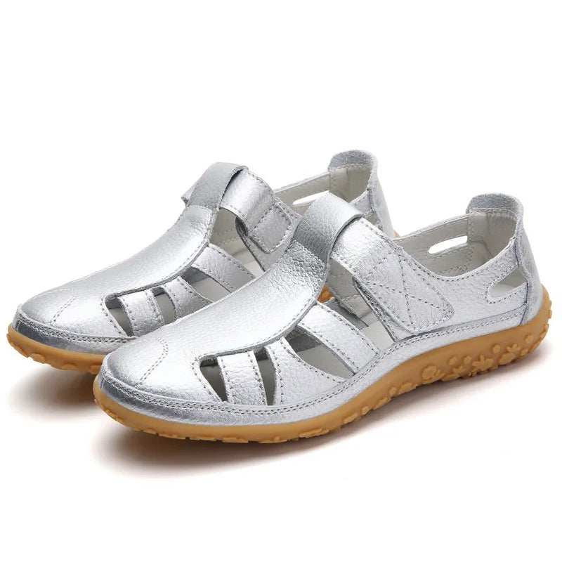 Women's Closed Toe Leather Sandals - Al-Noor Bazaar