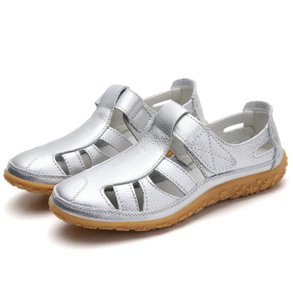 Women's Closed Toe Leather Sandals - Al-Noor Bazaar