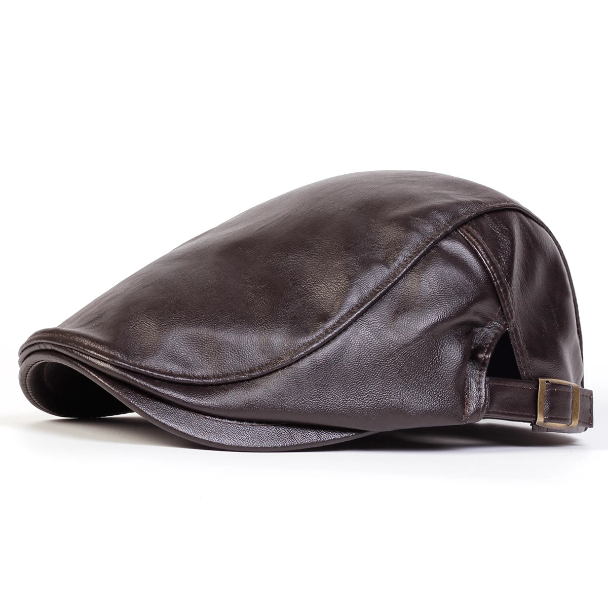 Faux Leather Newsboy Cap for Men - Al-Noor Bazaar