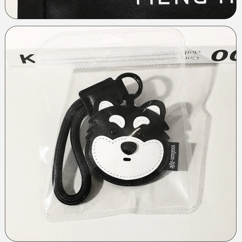 Leather Pet Keychain with Puppy Charm - Al-Noor Bazaar