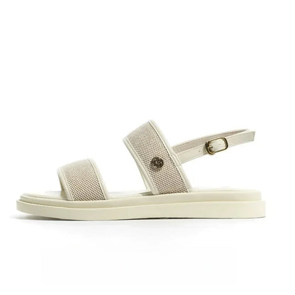 Women's Low-Heel Leather Slide Sandals - Al-Noor Bazaar