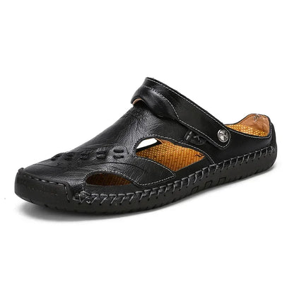 Genuine Leather Slip-On Sandals for Men - Al-Noor Bazaar