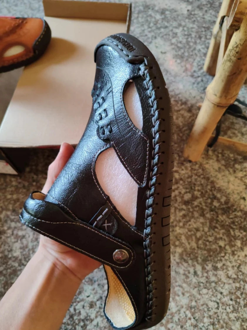 Genuine Leather Slip-On Sandals for Men - Al-Noor Bazaar