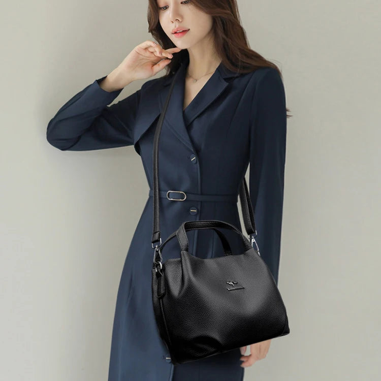Soft Leather Crossbody Tote Bag for Women - Al-Noor Bazaar