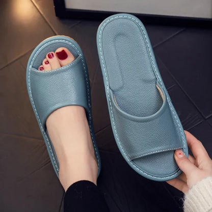Genuine Leather Slide Sandals for Men - Al-Noor Bazaar