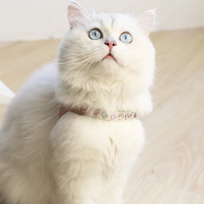 Jeweled Leather Pet Harness & Leash Set - Al-Noor Bazaar