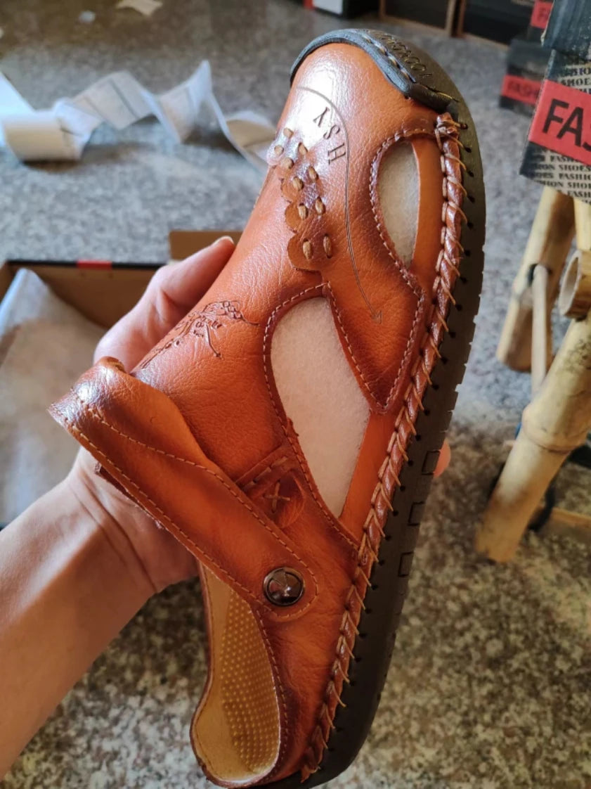 Genuine Leather Slip-On Sandals for Men - Al-Noor Bazaar