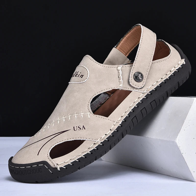 Breathable Leather Sandals for Men - Al-Noor Bazaar