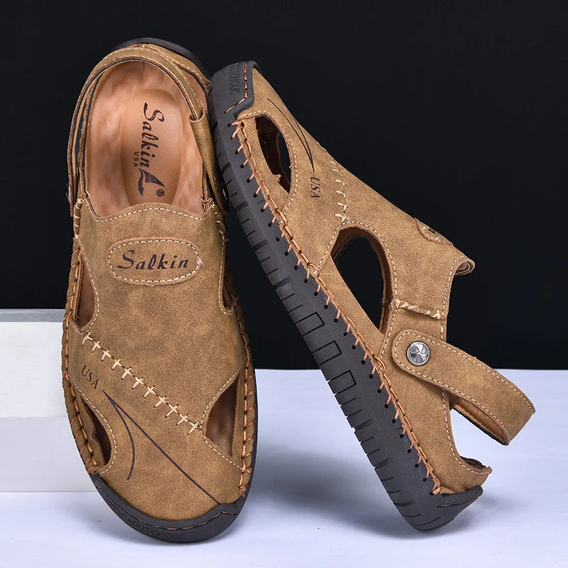 Breathable Leather Sandals for Men - Al-Noor Bazaar