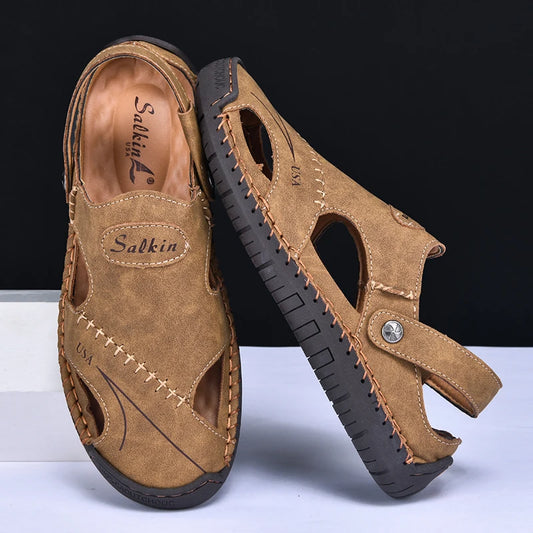 Breathable Leather Sandals for Men - Al-Noor Bazaar
