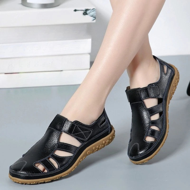 Women's Closed Toe Leather Sandals - Al-Noor Bazaar