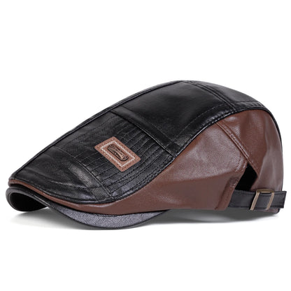 Faux Leather Newsboy Cap for Men - Al-Noor Bazaar