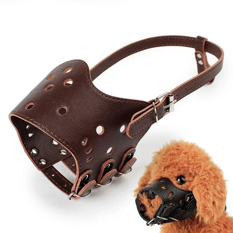 Leather Dog Muzzle for Small & Large Breeds - Al-Noor Bazaar