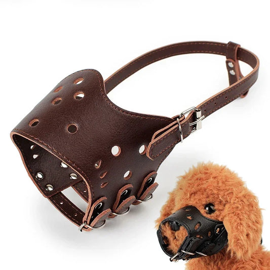 Leather Dog Muzzle for Small & Large Breeds - Al-Noor Bazaar