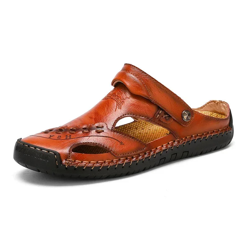 Genuine Leather Slip-On Sandals for Men - Al-Noor Bazaar