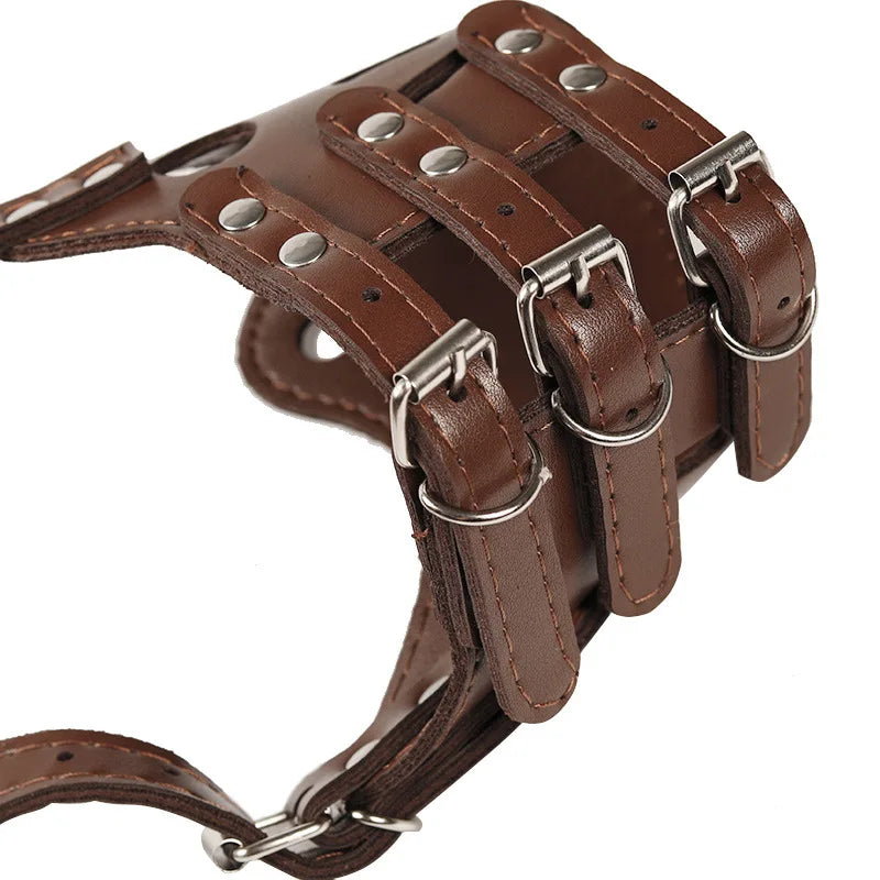 Leather Dog Muzzle for Small & Large Breeds - Al-Noor Bazaar