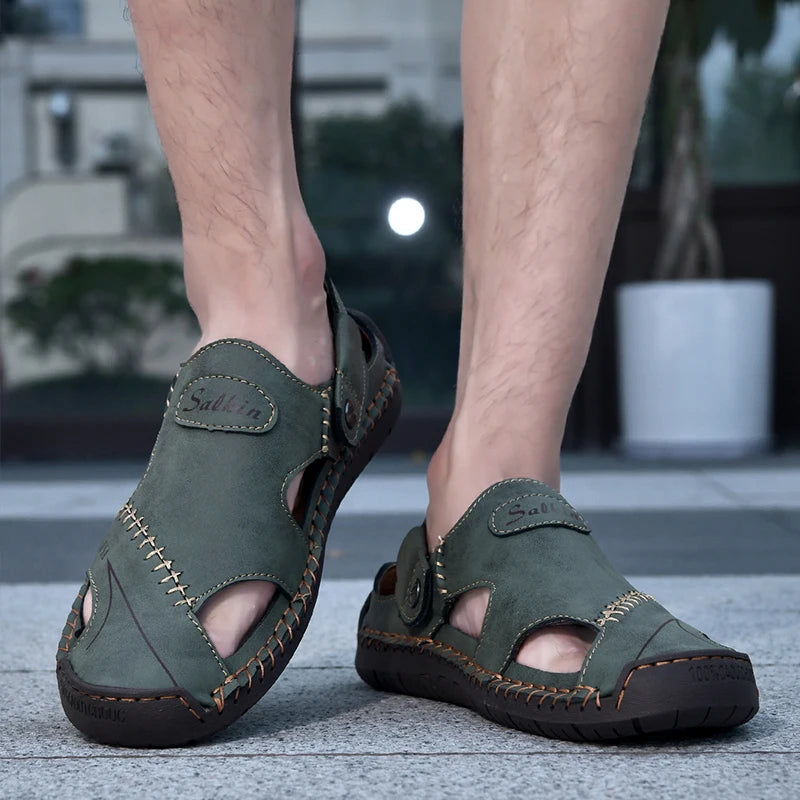 Breathable Leather Sandals for Men - Al-Noor Bazaar