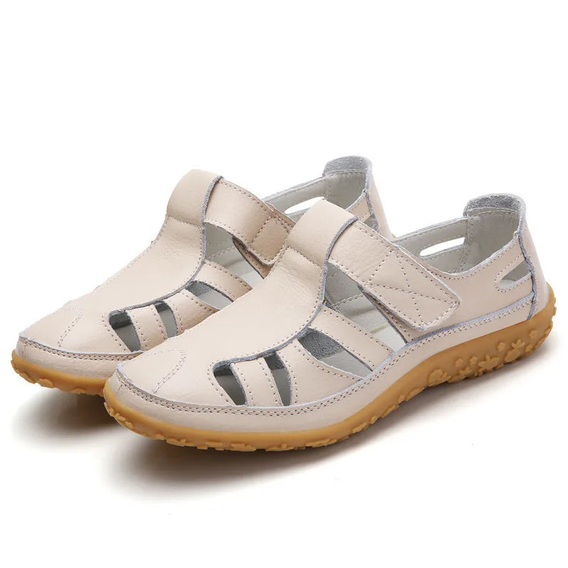 Women's Closed Toe Leather Sandals - Al-Noor Bazaar